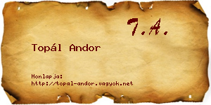 Topál Andor névjegykártya